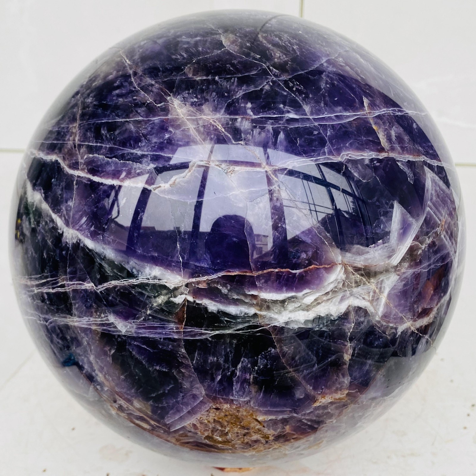 Natural Dream Amethyst Quartz Crystal Sphere Ball Healing 8820g