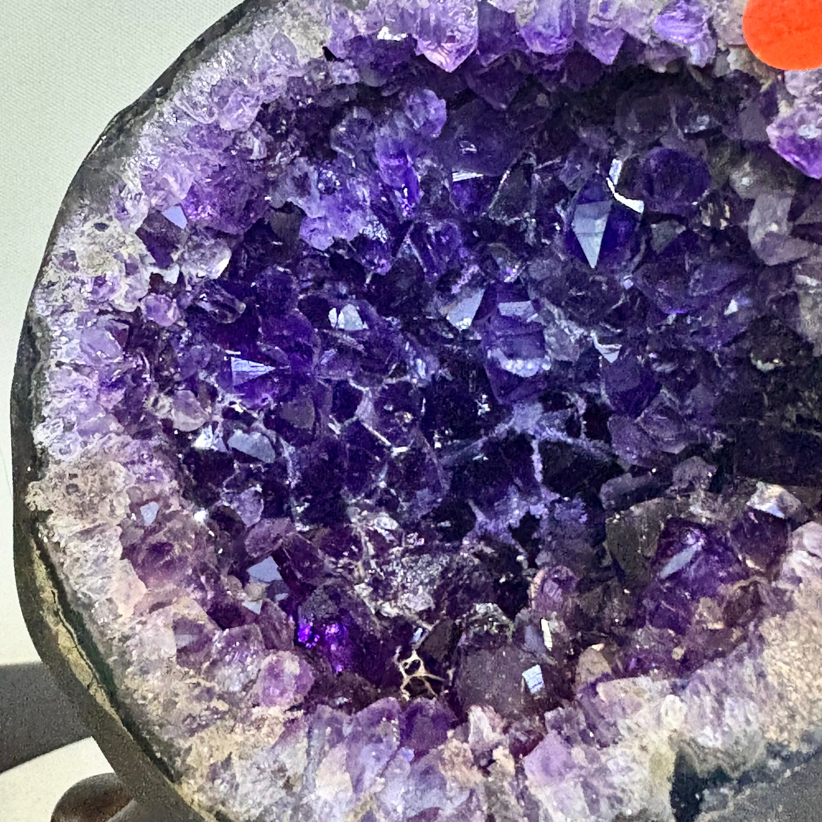 5.2LB Natural uruguay amethyst geode quartz money bag crystal +stand