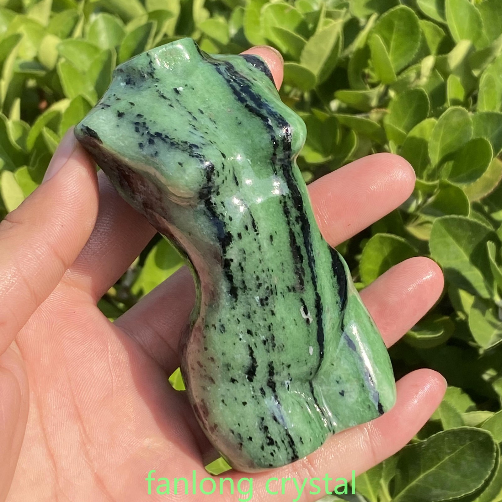 4in Natural Zoisite Male Goddess Quartz Crystal skull Body Sculpture Reiki 1PC