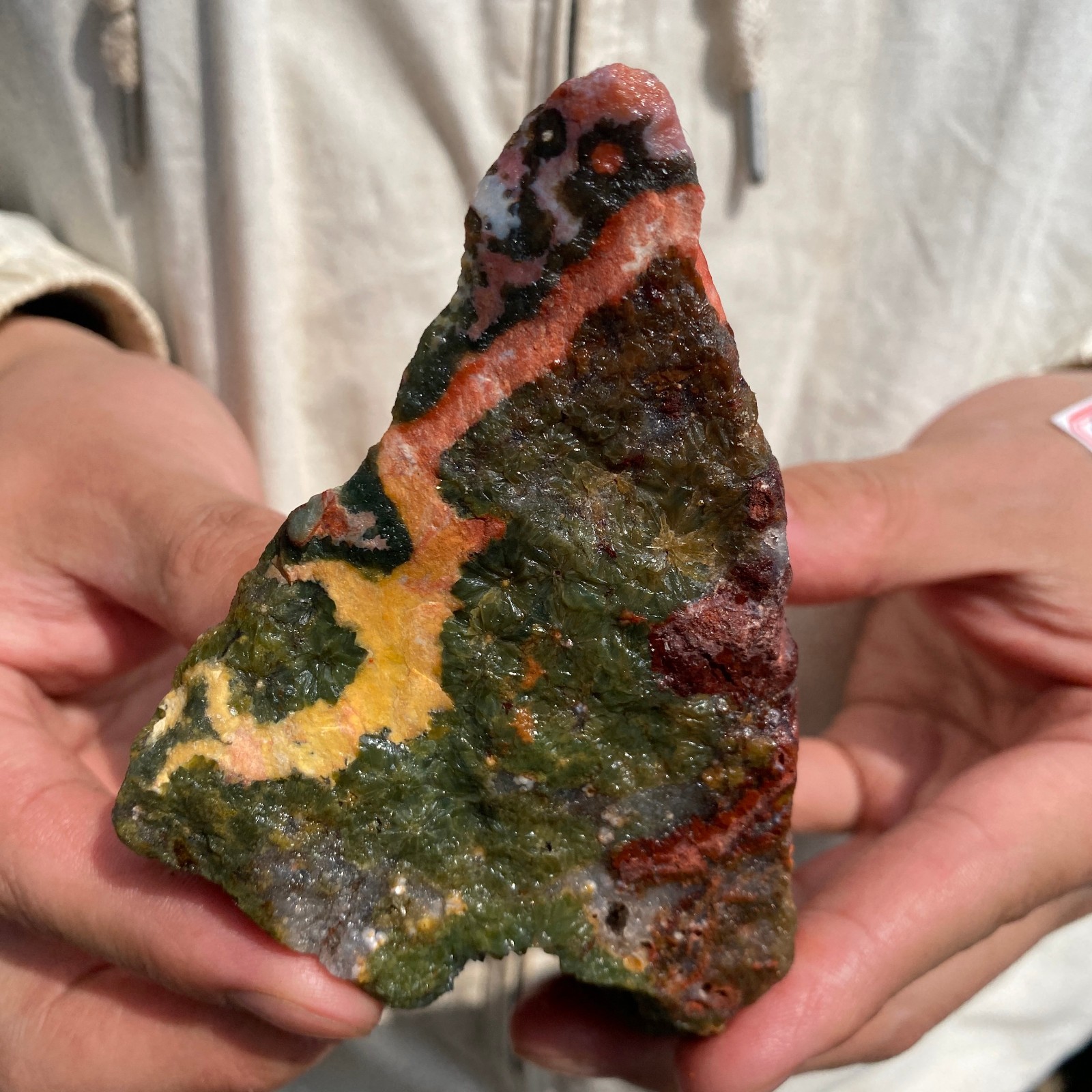 0.8lb Raw Natural colourful ocean jasper quartz crystal rough mineral specimen