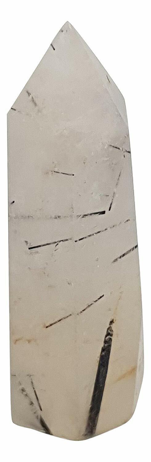 Rutilated Black Tourmaline Quartz Gemstone Point 70 x 25 x 22mm Approx 60g gt5a