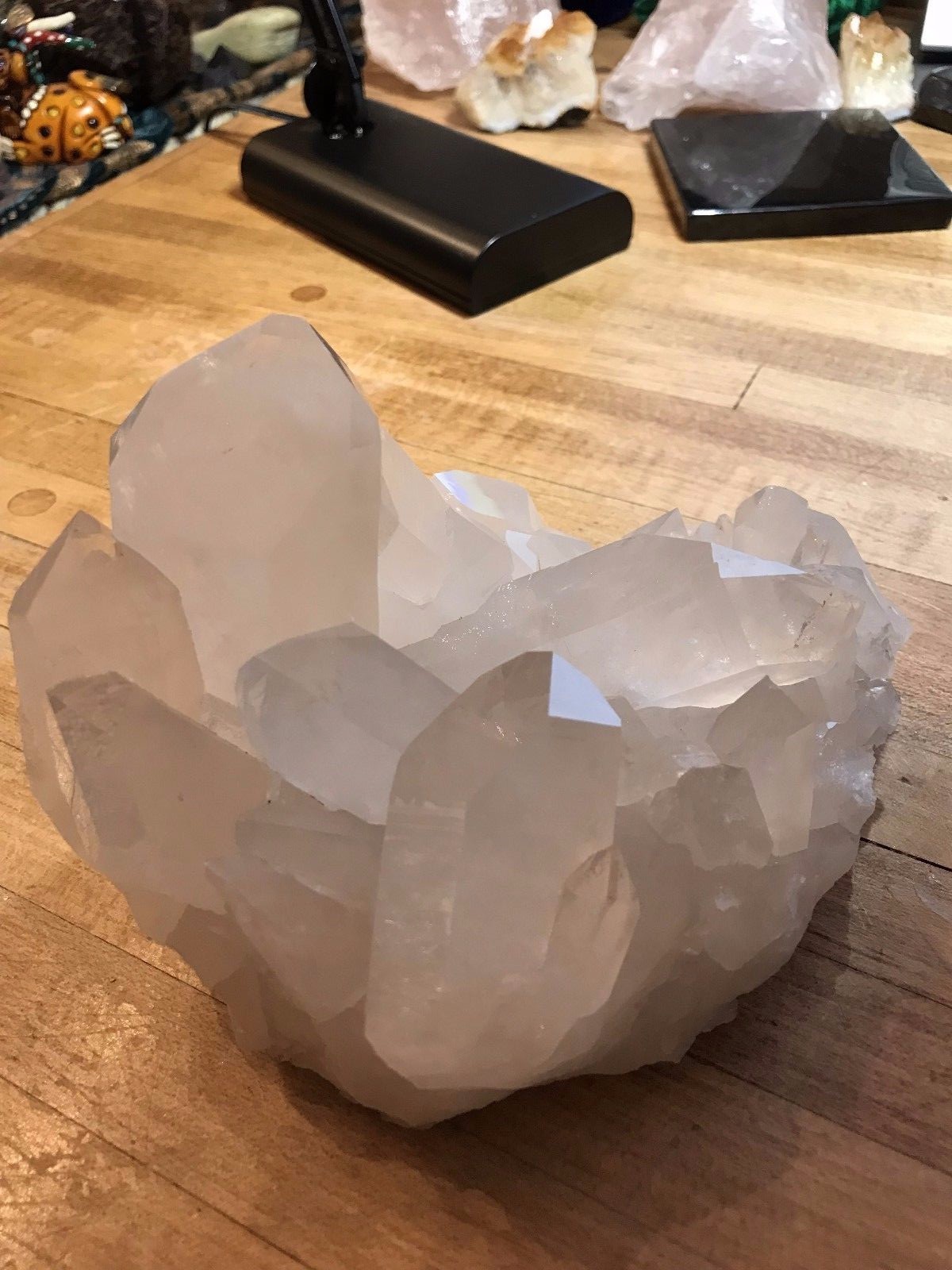 Clear Quartz Gemstone Large Multiple Floater Tabby Point Cluster Specimen 002