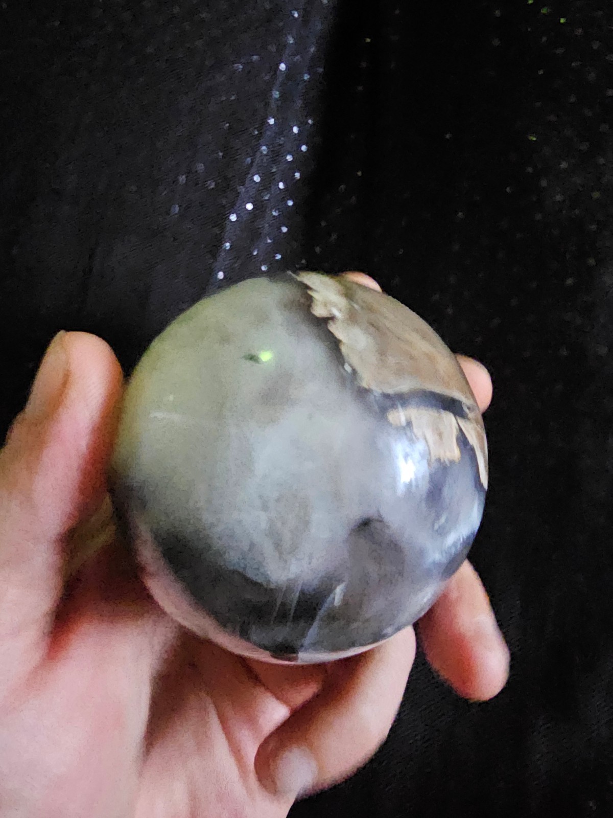 Volcano Agate Sphere 2.8″ 1.4 lbs Natural Polished Crystal Ball Gray Blue
