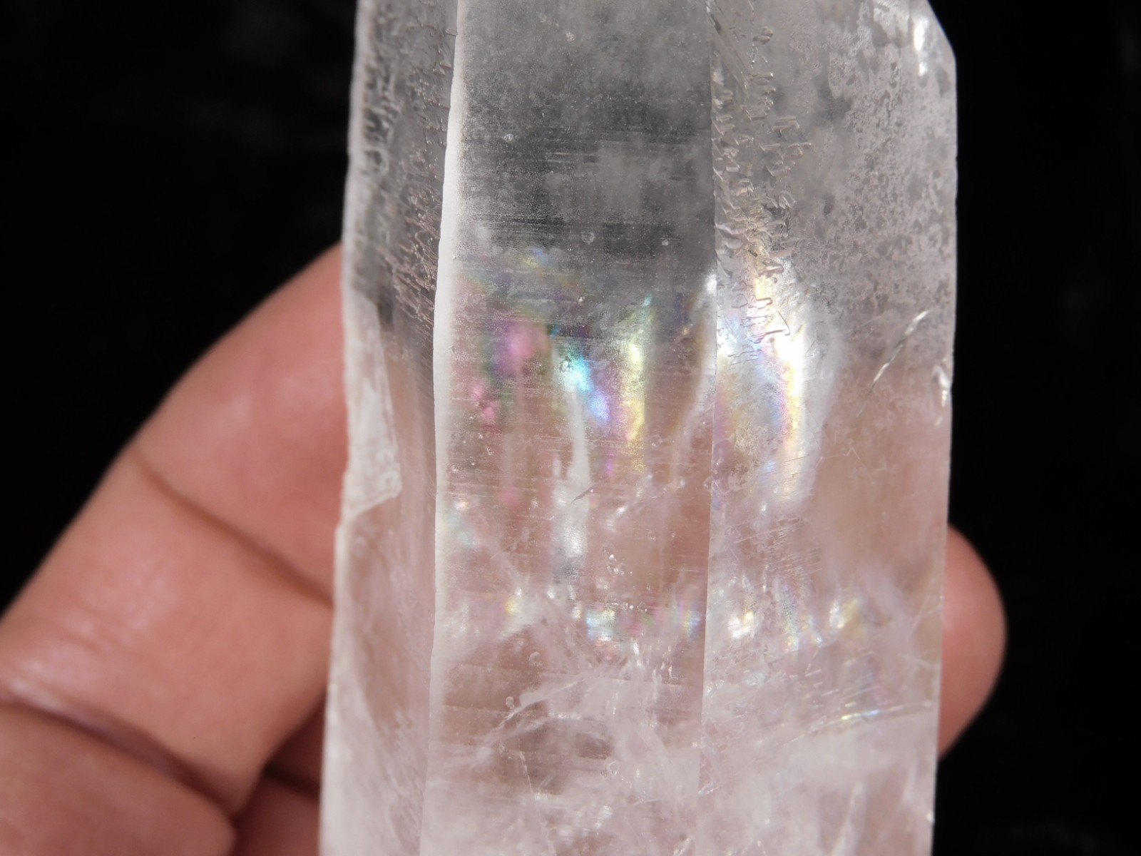 Larger! Semi TRANSLUCENT Quartz Crystal with RAINBOWS From Brazil 236gr