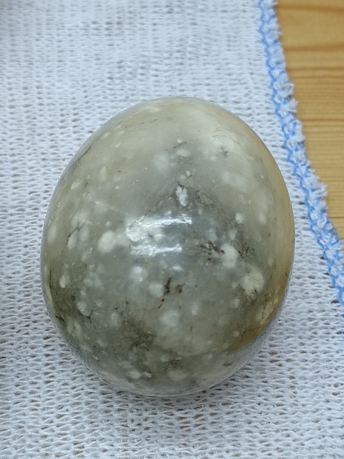 Vintage Hand Cut Polished Semi Precious Stone Eggs + 2 Wooden
