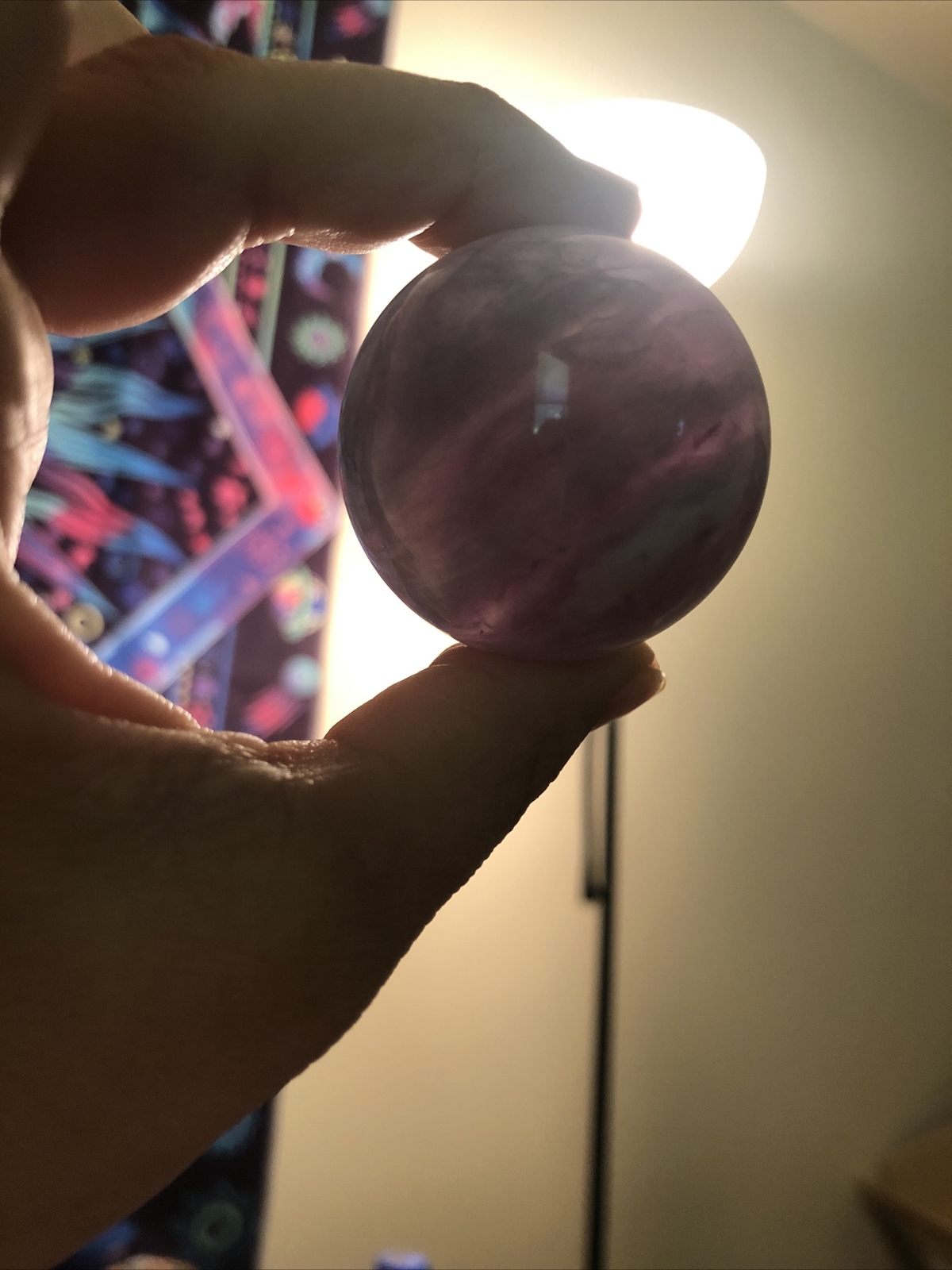 Rainbow Fluorite Sphere With Stand Rainbow & Stand 117g 1.6” 35mm