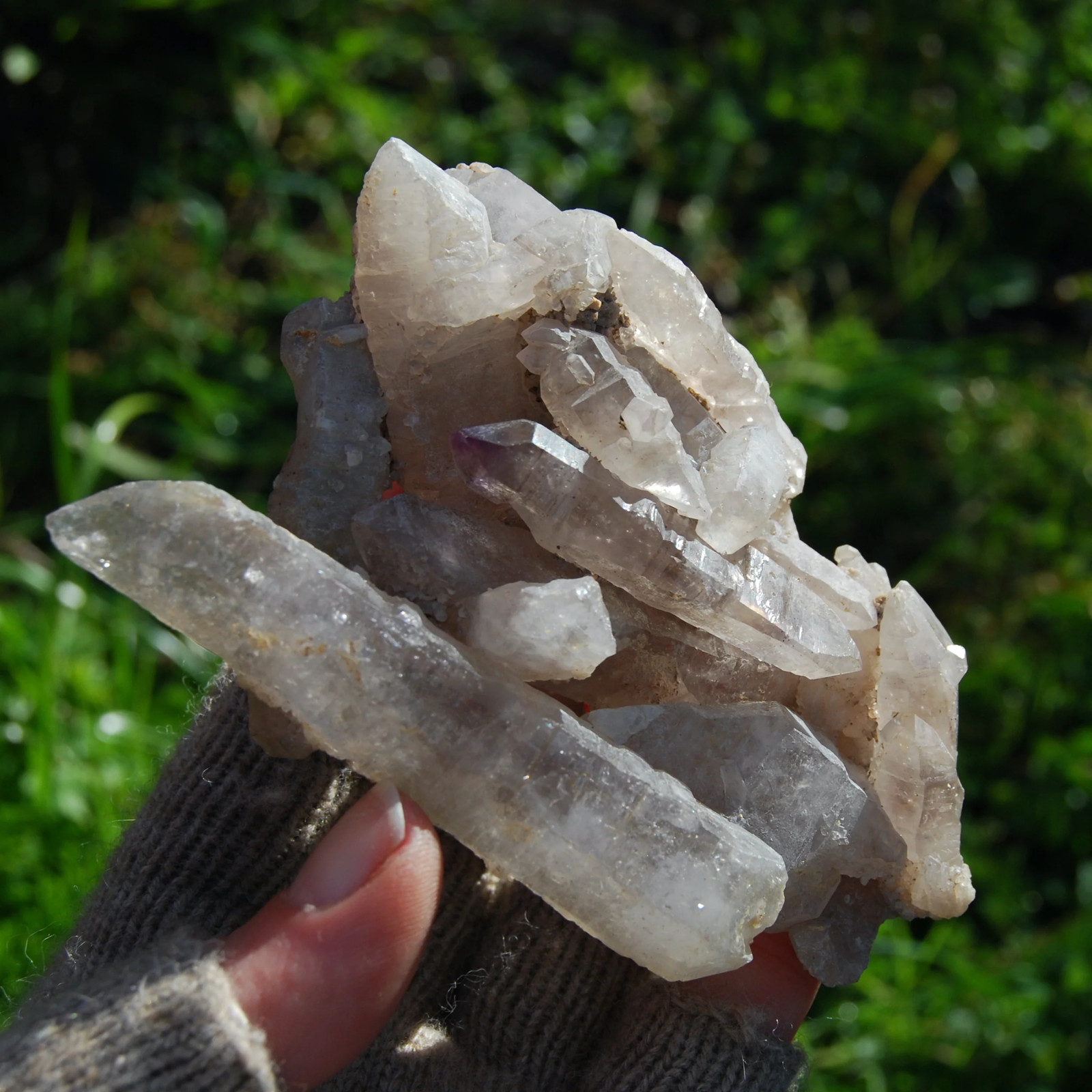 4.5in 225g DT Amethyst Scepter Crystal Cluster, Double Terminated Points, Chired