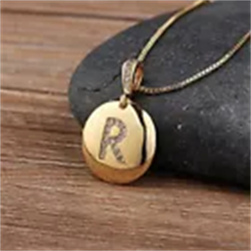 Women’s Fashion Jewelry Gold CZ Letter Initial Pendant Necklace