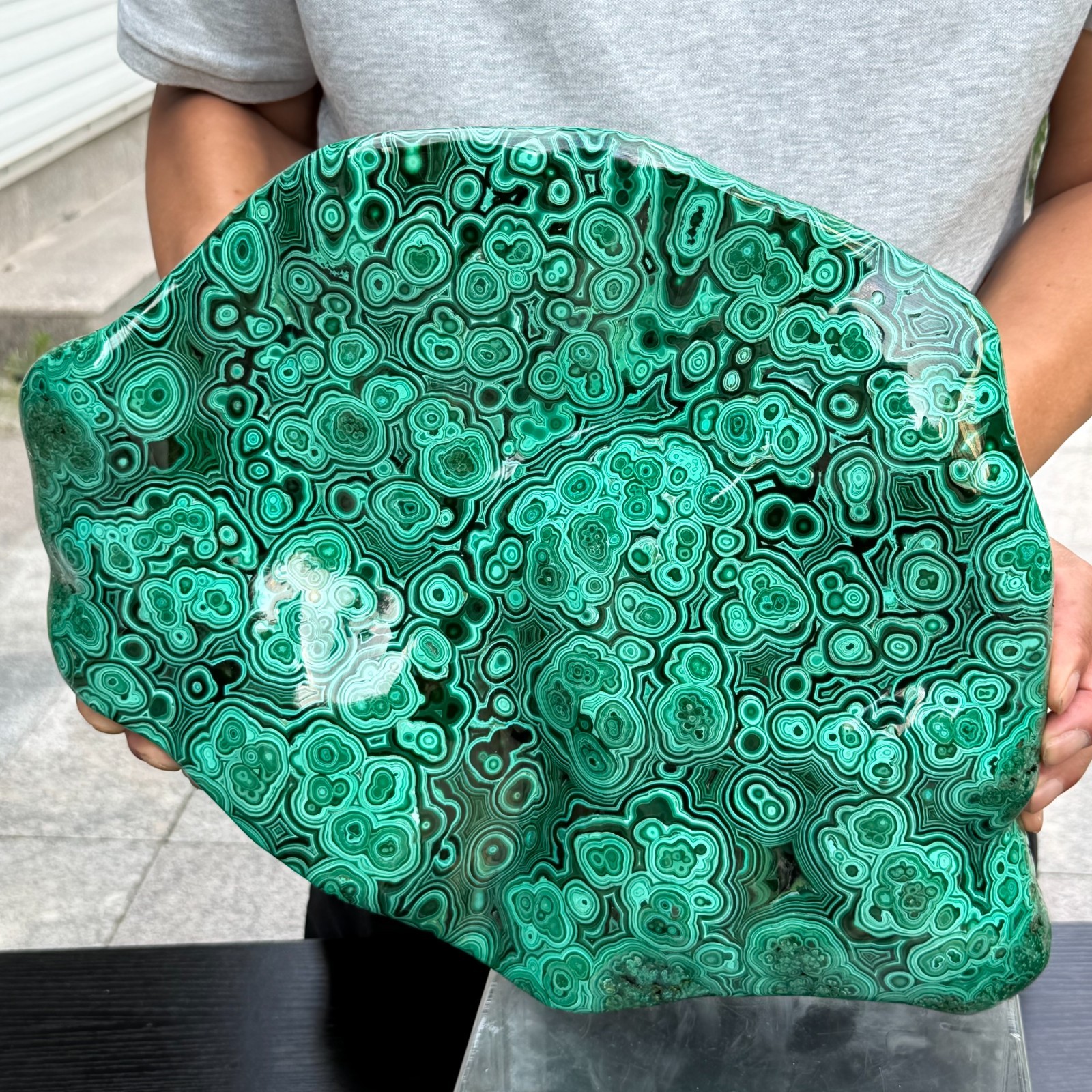 29.43LB Natural Polished Malachite Quartz Mineral Specimen Crystal Healing