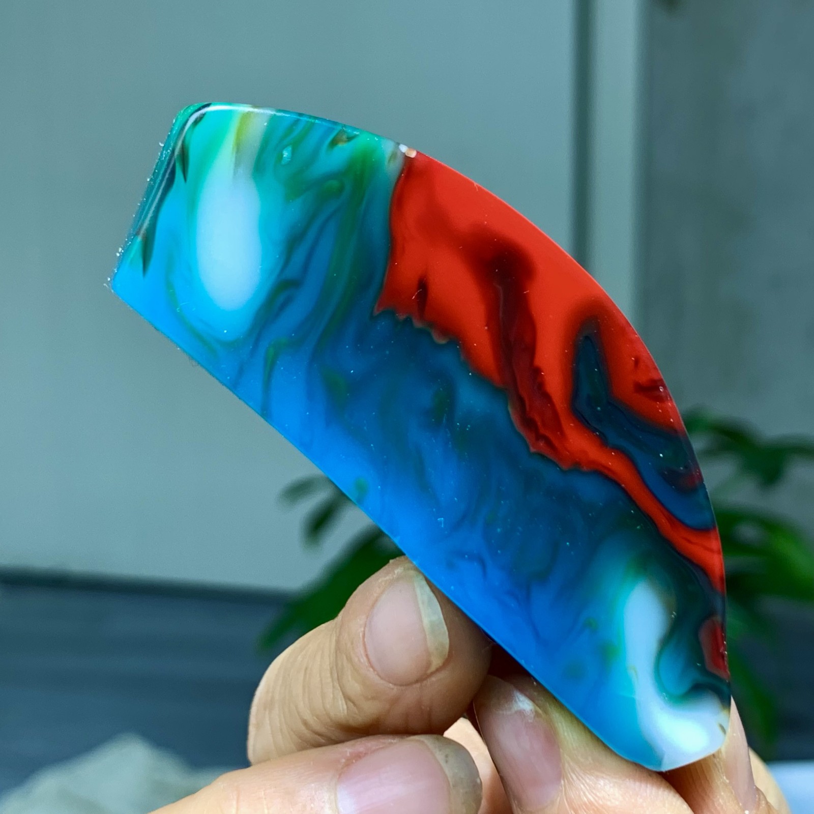 80G Natural NanHong Agate block multicolored Pattern Cabochon mineral Crystal