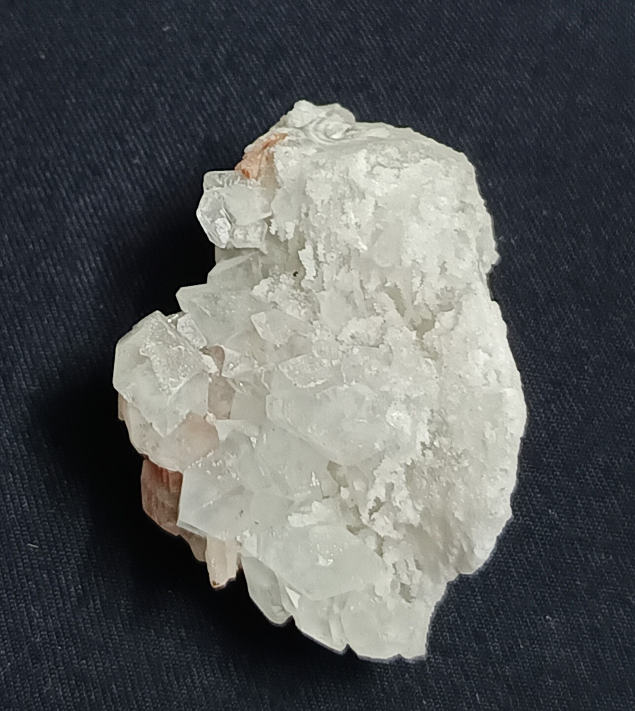 Apophyllite stunning w/ red stilbite crystals cluster spiceman