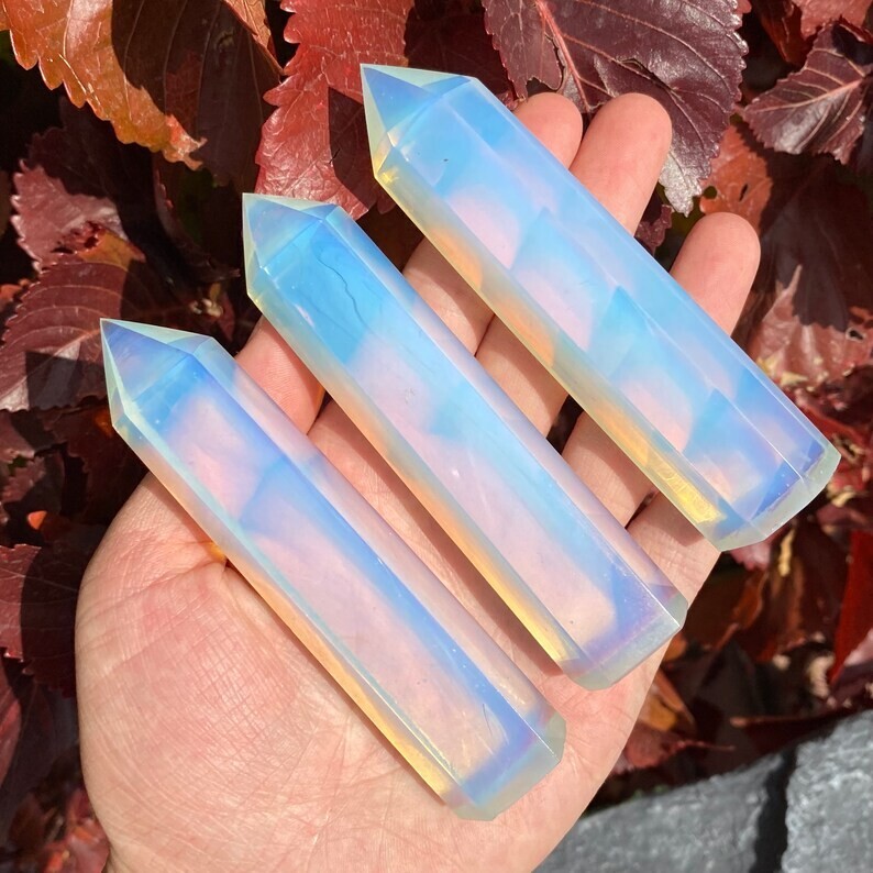 Natural Opal Healing Crystal Tower Point Wands Obelisk Mineral Specimens Gifts
