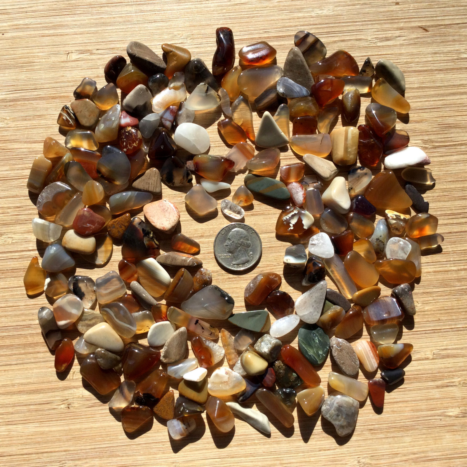 Polished Stones and Crystals Small Tumbled Rocks Mixed Natural Colors 10oz Lot