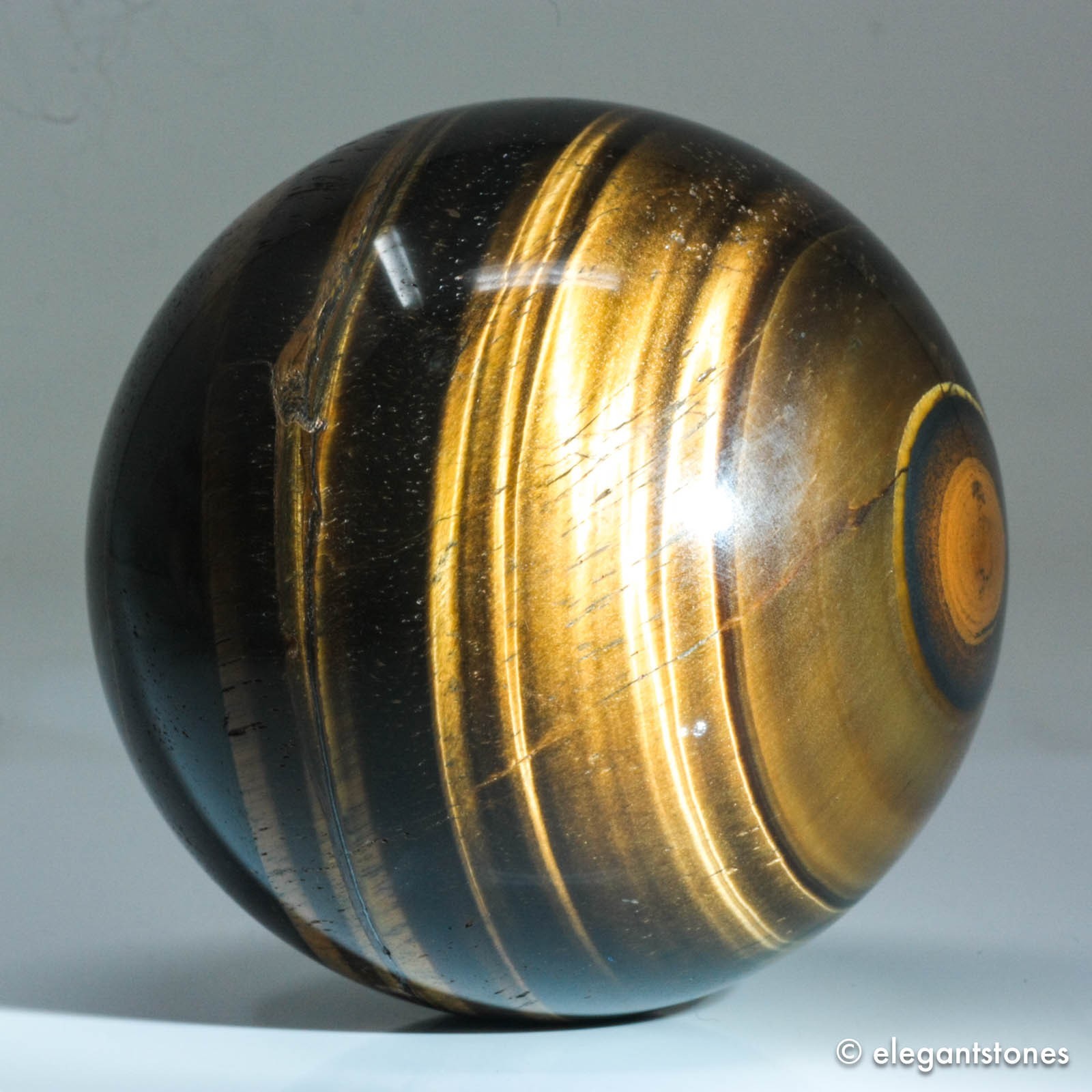 457g69mm Yellow Tiger Eye Sphere Large Crystal Ball Natural Quartz Healing Stone