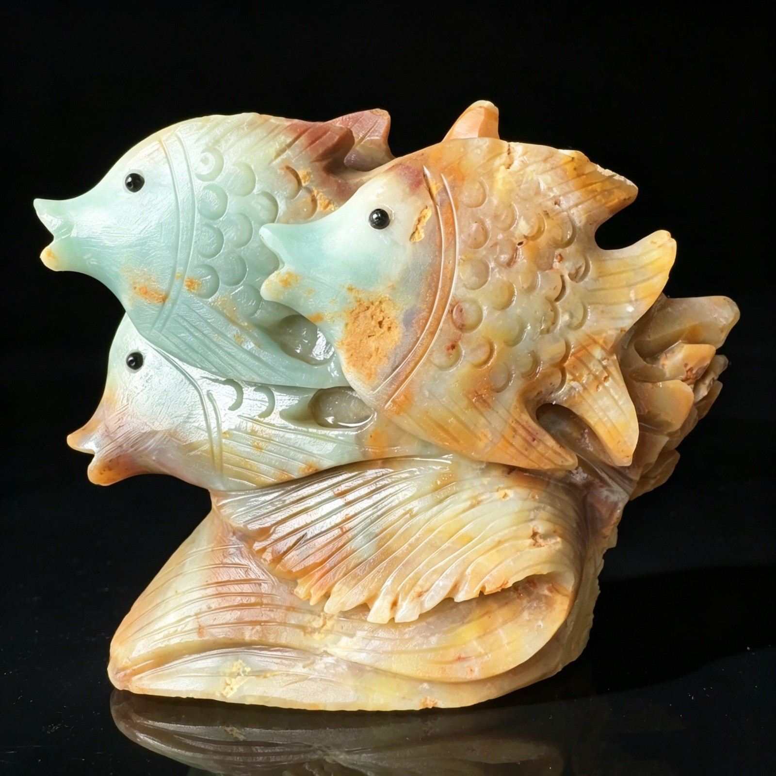 Hand Carved Natural Amazonite Octopus Figurine Stone Sea Creature Sculpture