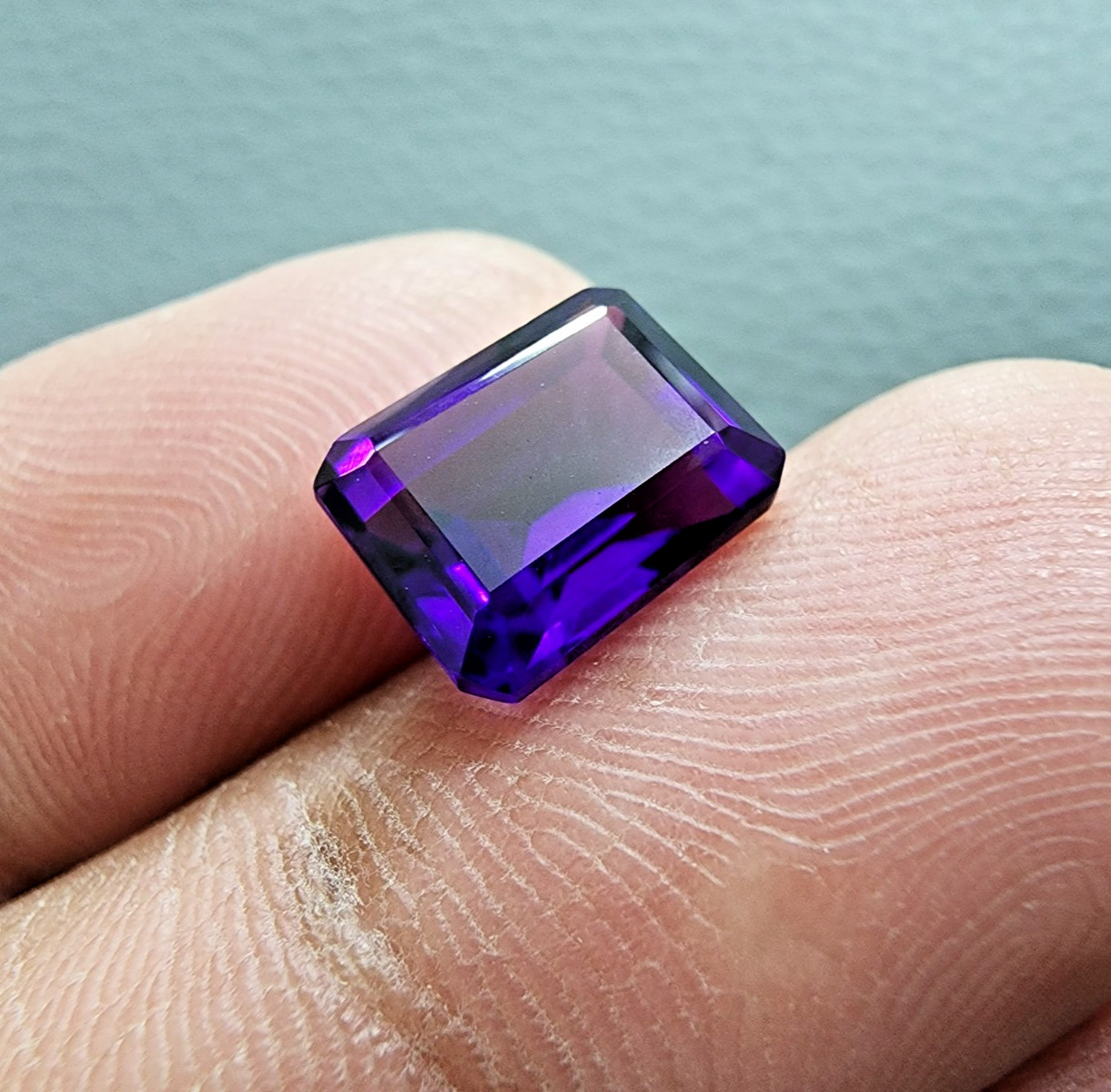 4.20Ct Purple Amethyst Emerald Cut Lab-Created Loose Gemstone Jewelry Making
