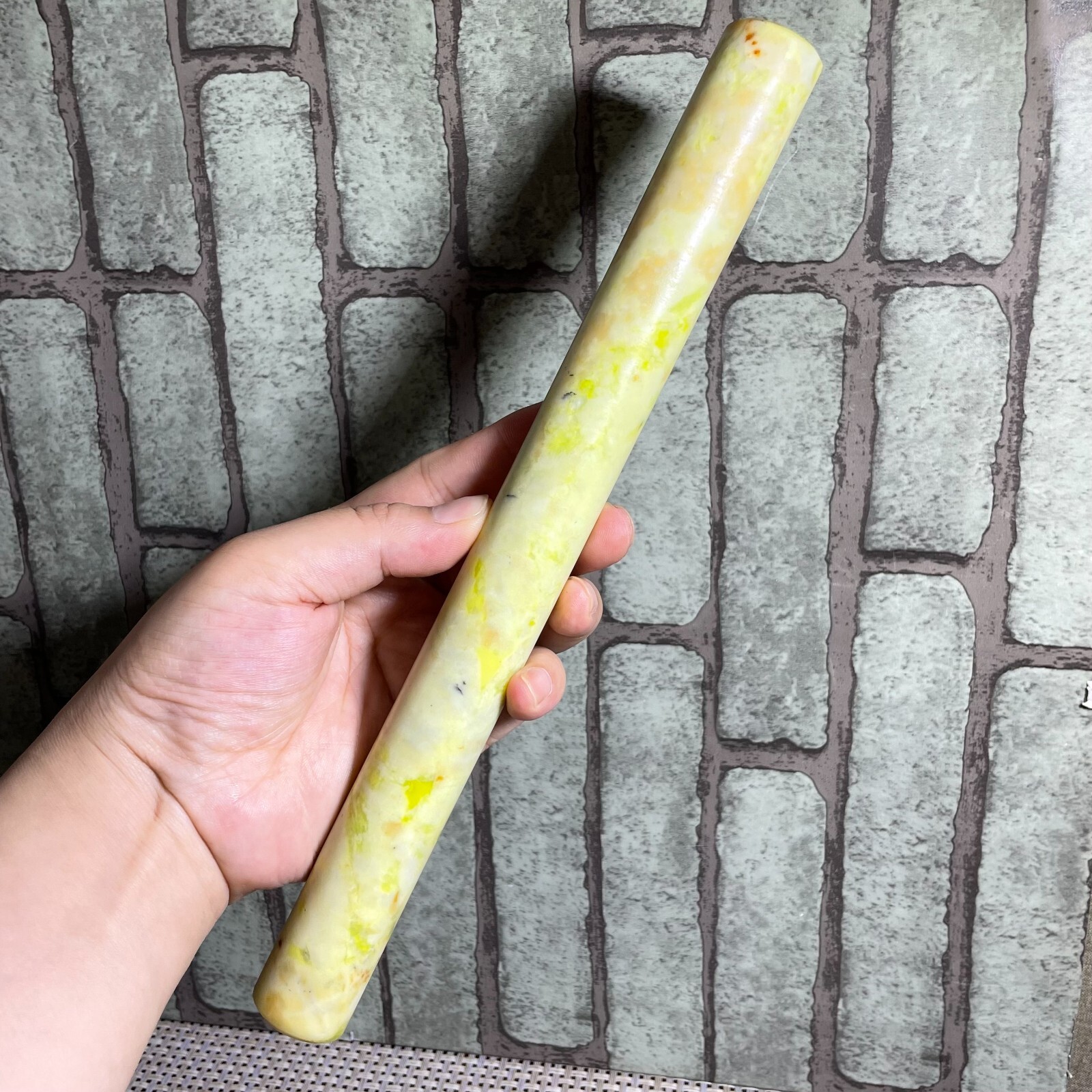 1pc Jadeite Boulder stone Rough Raw Cut rolling pin Jade Specimen – random
