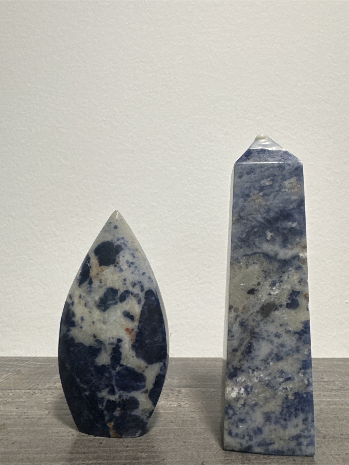 Sodalite Crystal Tower And Teardrop Set 270 Total Grams