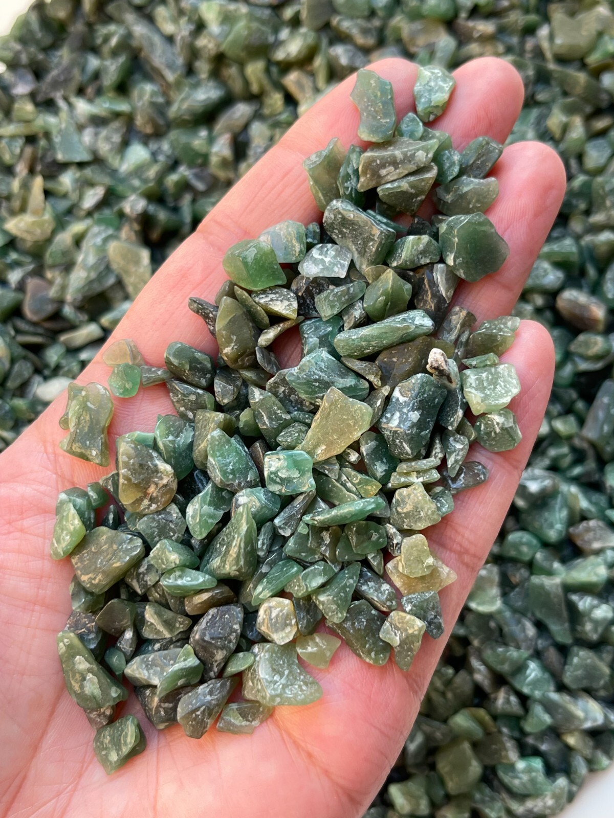 Grade A++ Green Aventurine Semi Tumbled Mini Chip 5 – 12 mm, Wholesale Bulk Lot