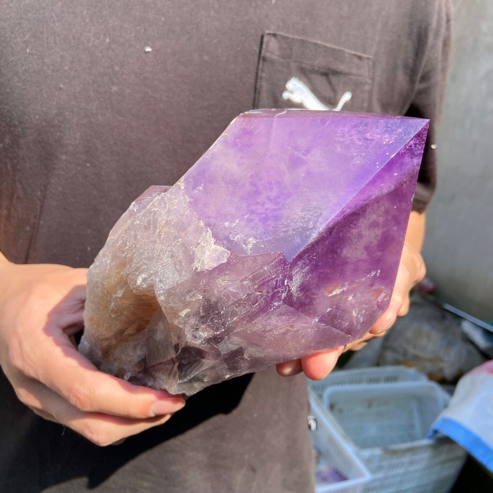 5.9lb Natural Amethyst Point quartz crystal polishing specimen Healing