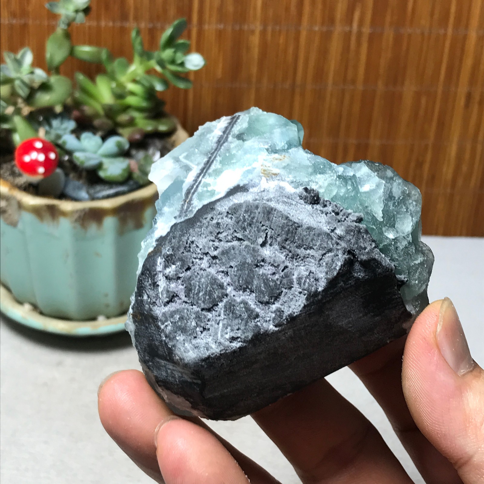 75-67-40mm Rare Natural Green Calcite fluorite Mineral Specimen 221g A6082