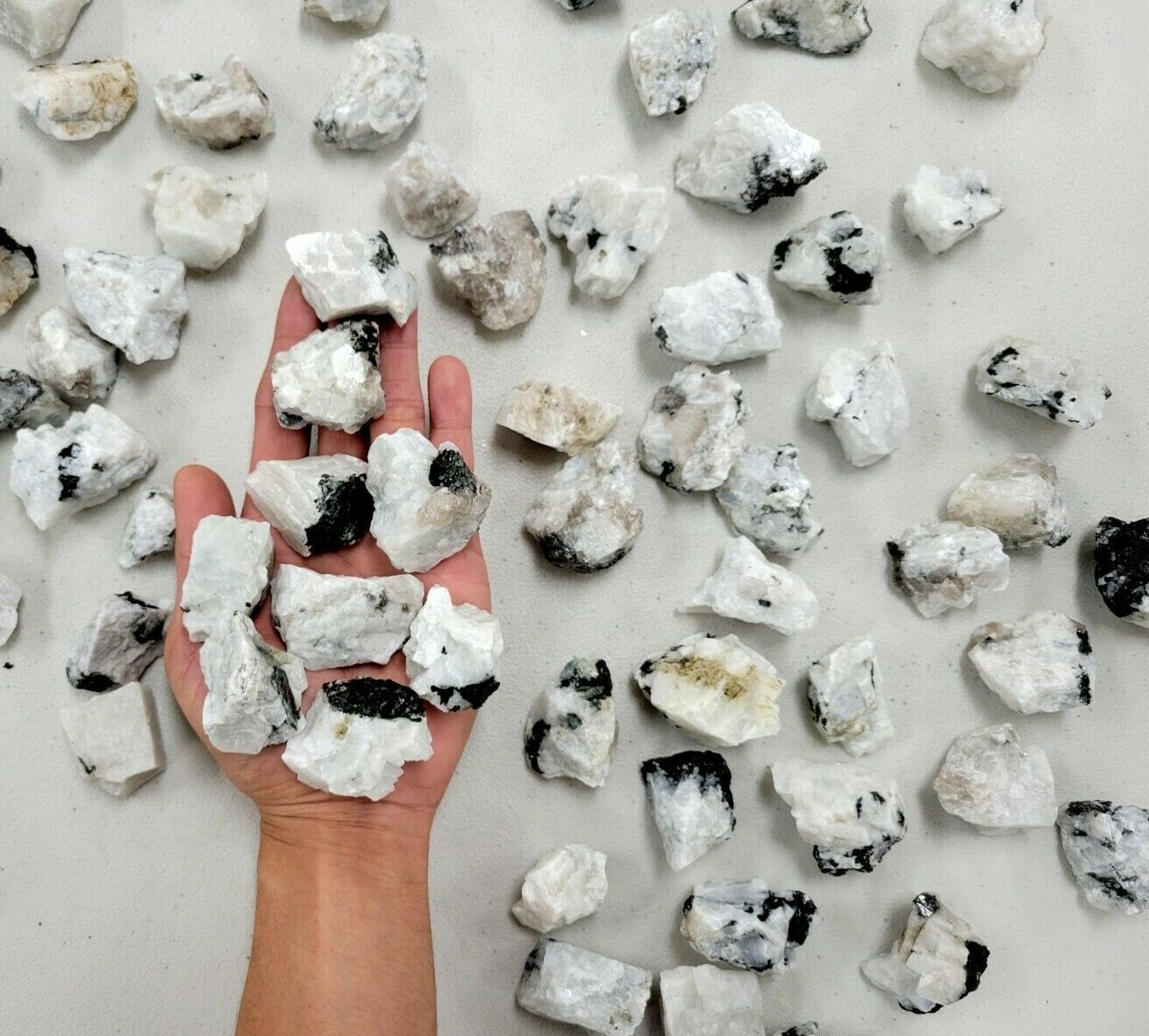 Rough Rainbow Moonstone Crystals Raw Natural Stones Bulk for Tumbling & Healing