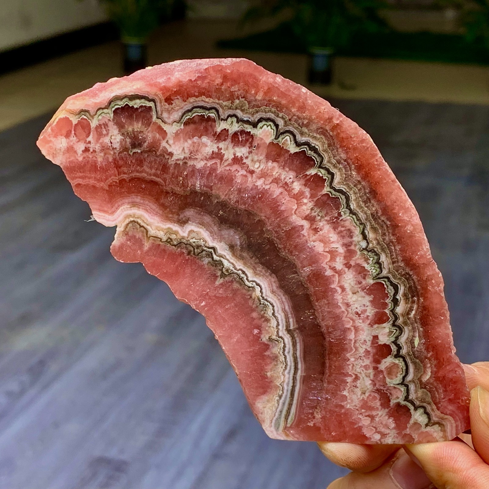 123G Rhodochrosite Crystal Slab Slice AAA+ : Love / Compassion / Light Argentina