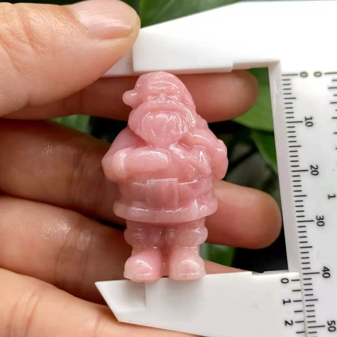 1pc Natural Pink Opal Quartz Crystal Carved Christmas skull reiki healing Random