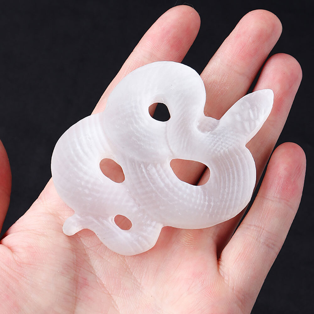 3″ Natural Selenite Snake Skull Carved Quartz Crystal Skull Reiki Healing 1/2pcs