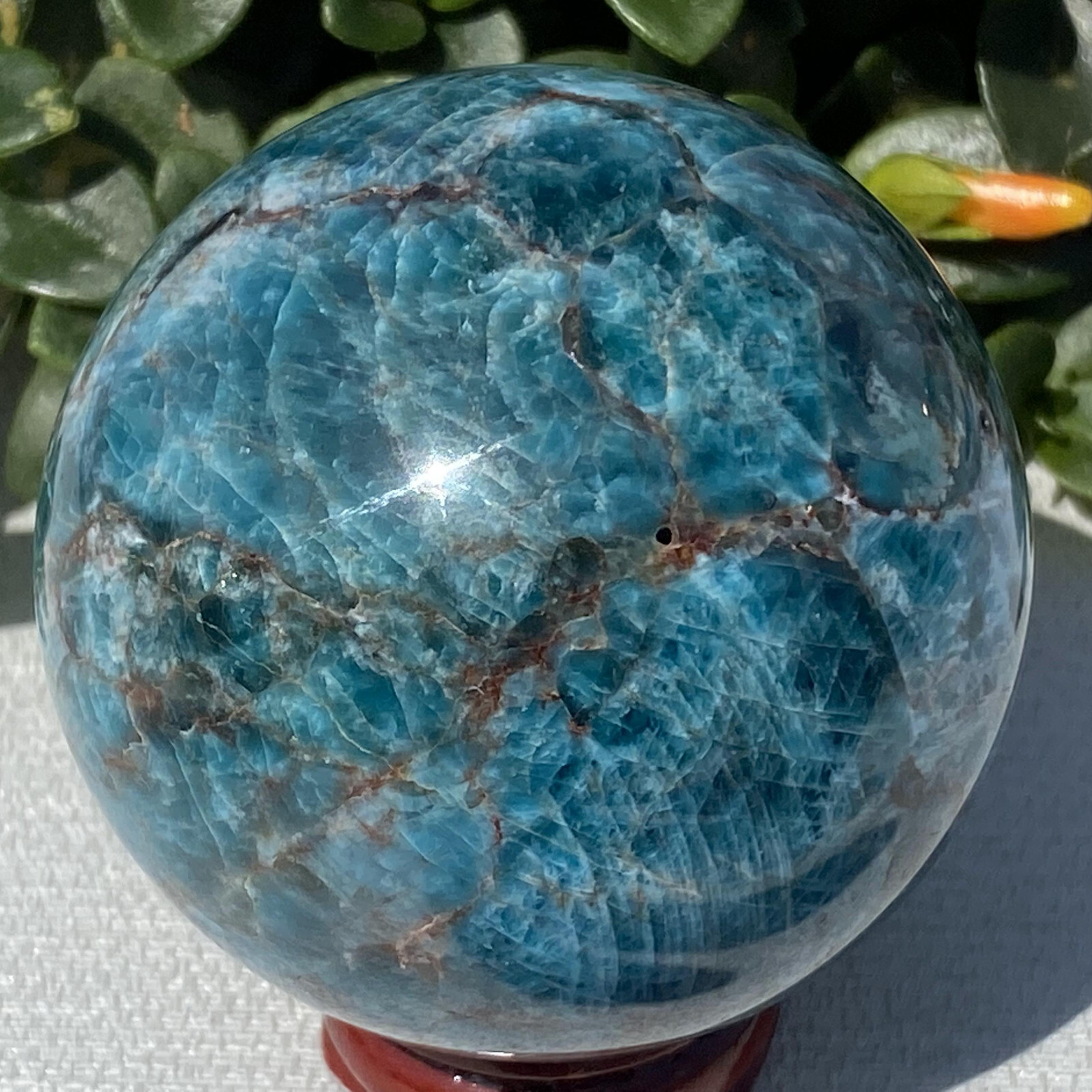 1pc Natural Blue Apatite Ball Sphere Quartz Crystal Mineral Reike Healing 58.7mm