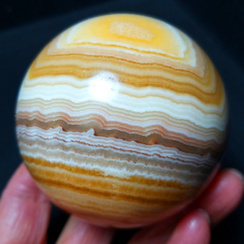 RARE 385G Natural Polishing Colorful Stripes Agate Ball Reiki Healing A4770