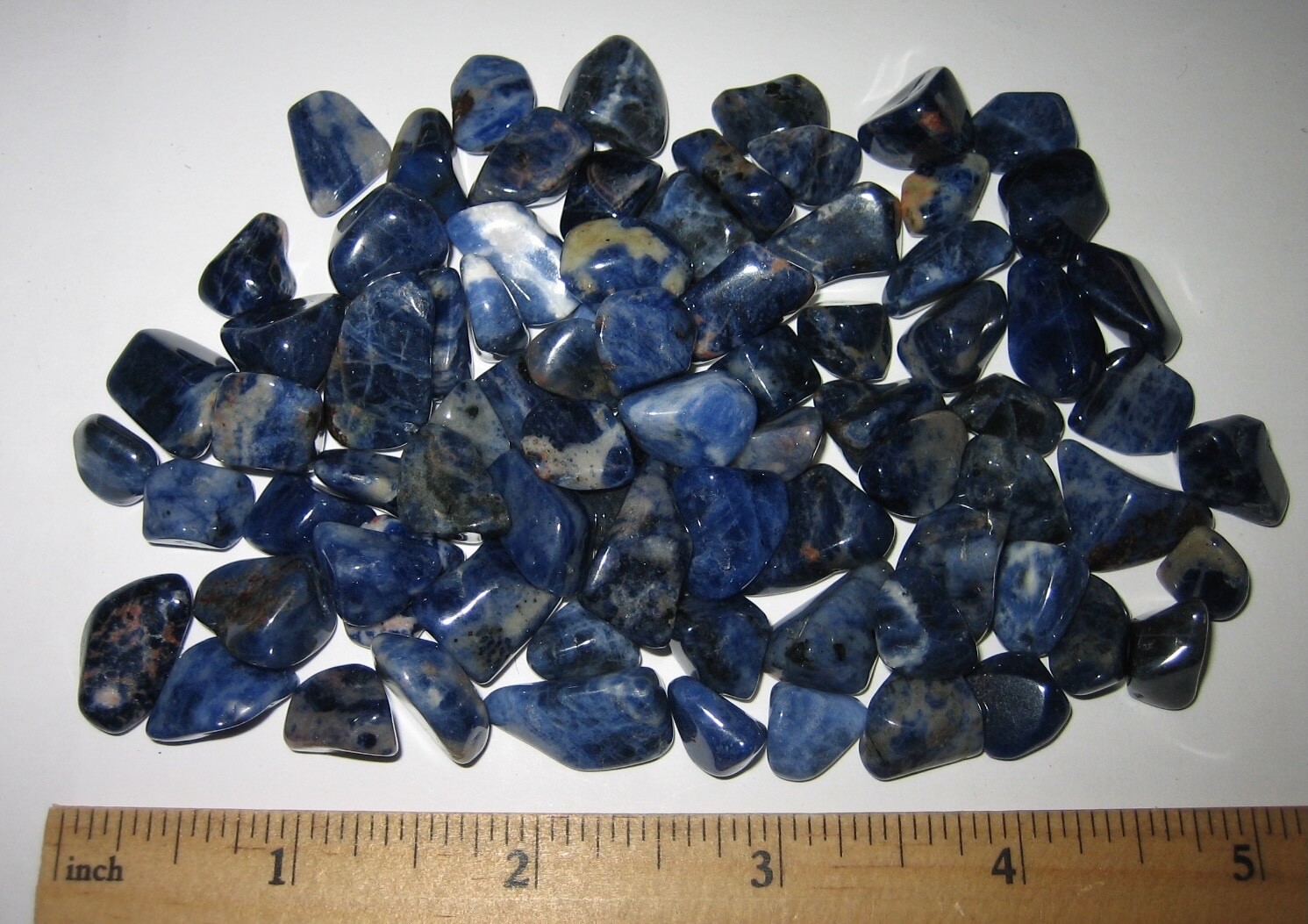 80 TUMBLED POLISHED NATURAL 0.2″- 0.7″ SODALITE STONE MINERALS ~ 118.3grams *2