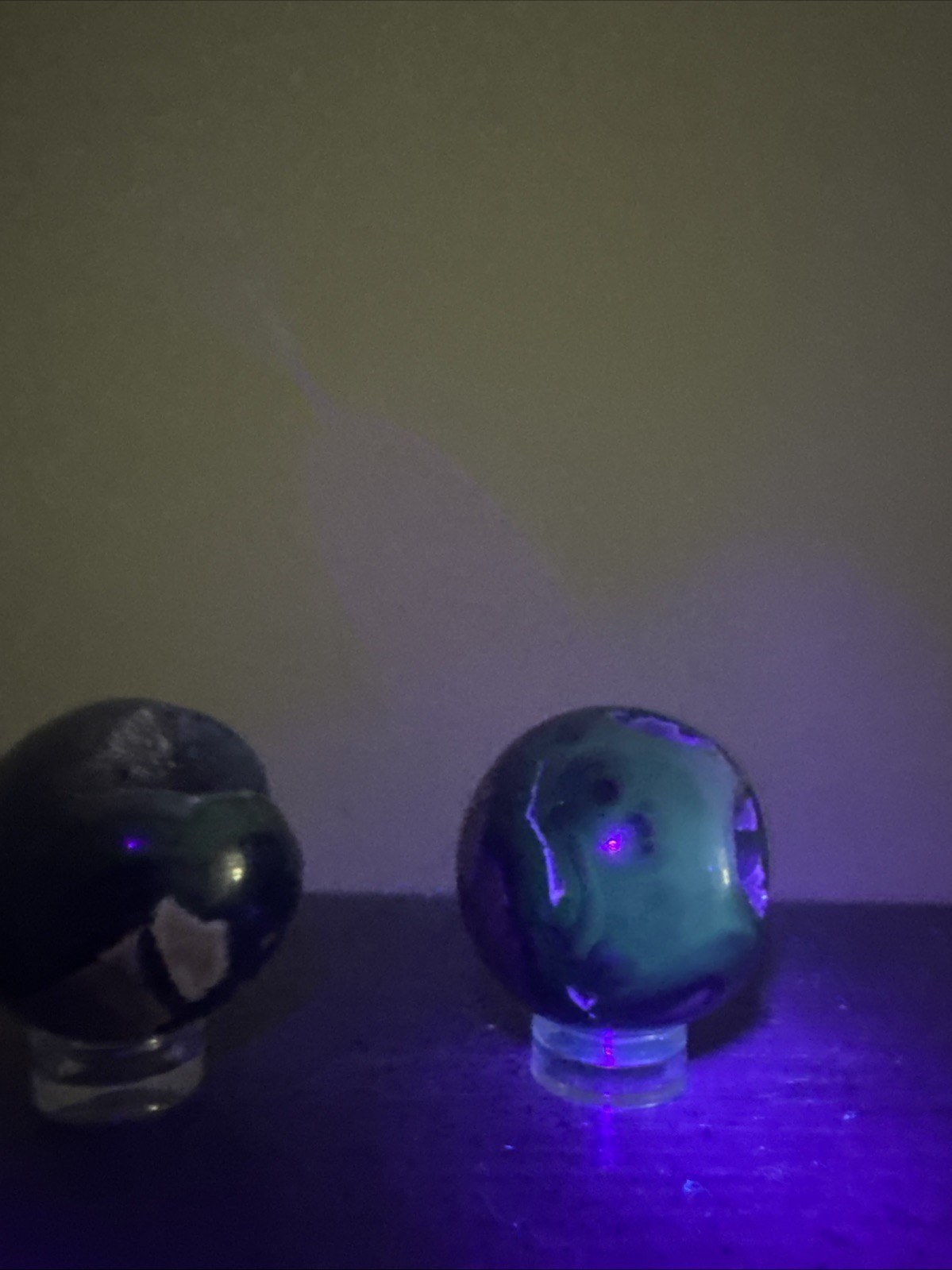 Druzy Mini Volcano Agate Sphere Set Of 4 UV Reactive