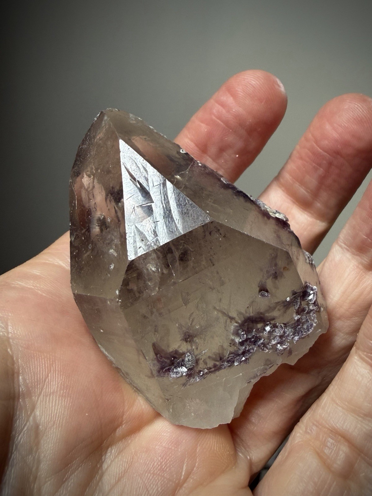 Natural Citrine Quartz Crystal Purple Lepidolite Quartz Record Keeper Quartz