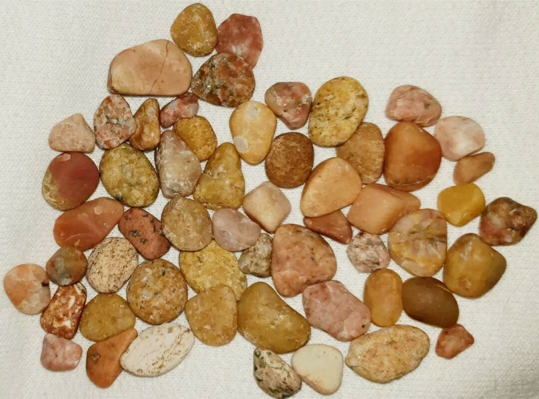 Stones-Crystal Feldspar Minerals 56 At 1.3oz.,Beach Worn By U.S. Great Lakes