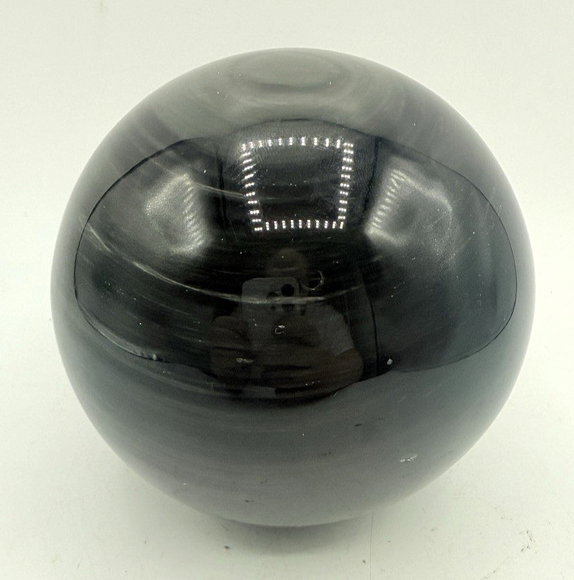 1564G / 3.5lb Banded Black Obsidian Sphere Ball 4.1″ Stone Polished
