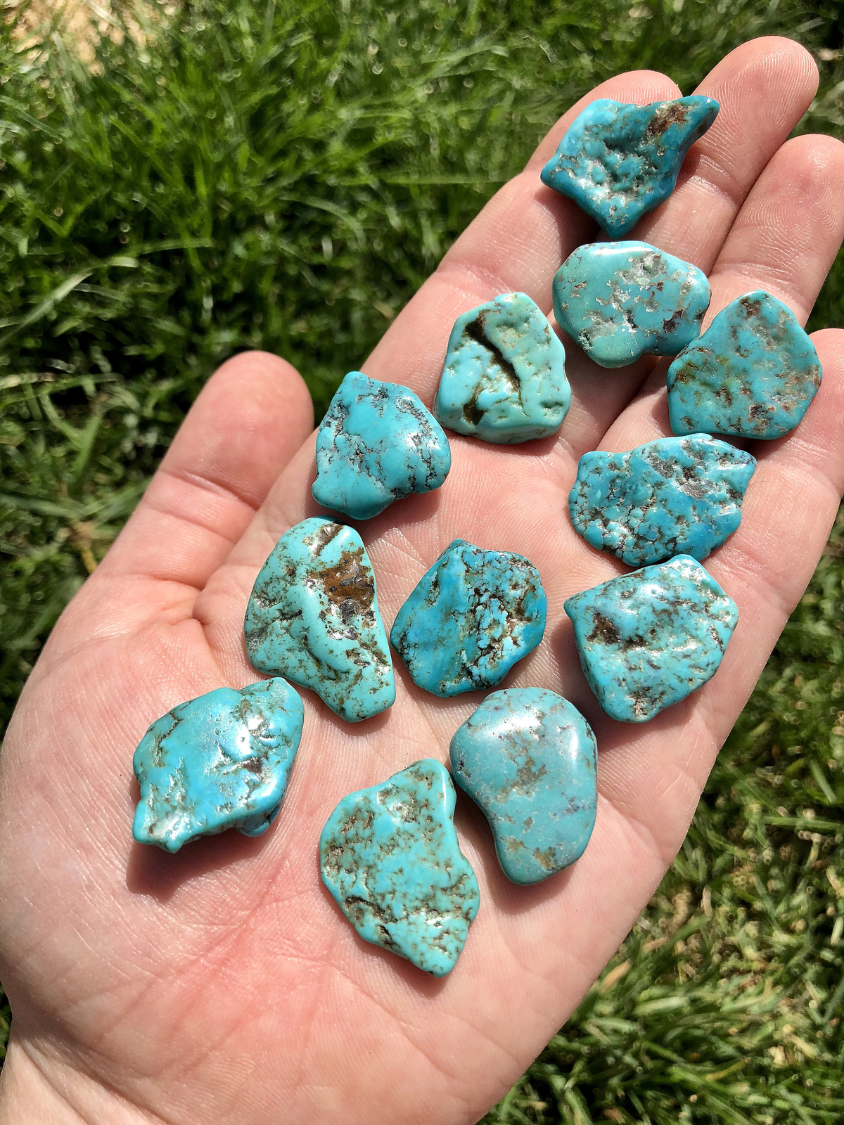 Turquoise Tumbled Stone (Grade A) Polished Natural Turquoise Stone from Mexico