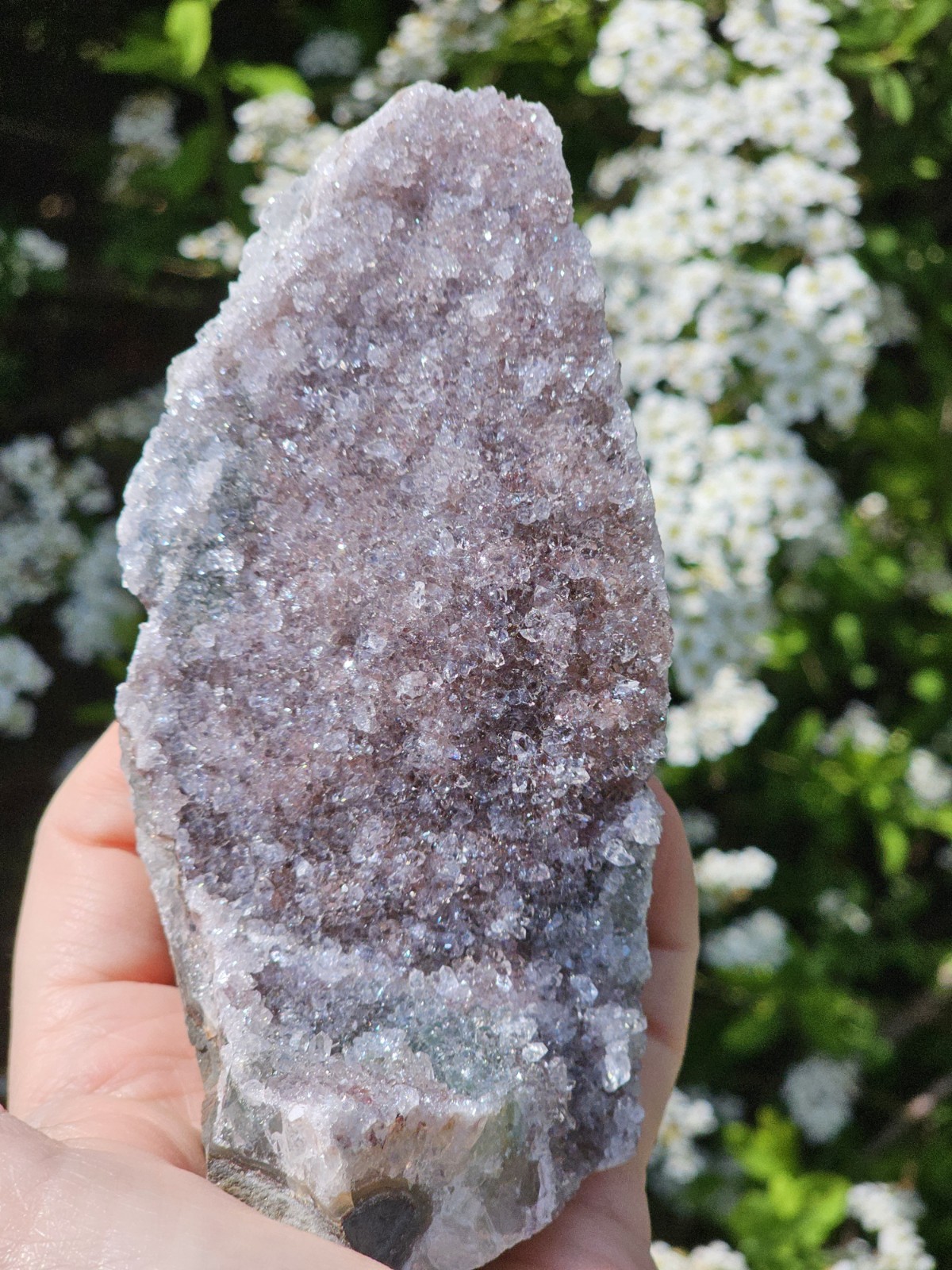 Large Amethyst Cluster Geode crystal Cut Base purple Freeform 413g 11.3x8x6cm
