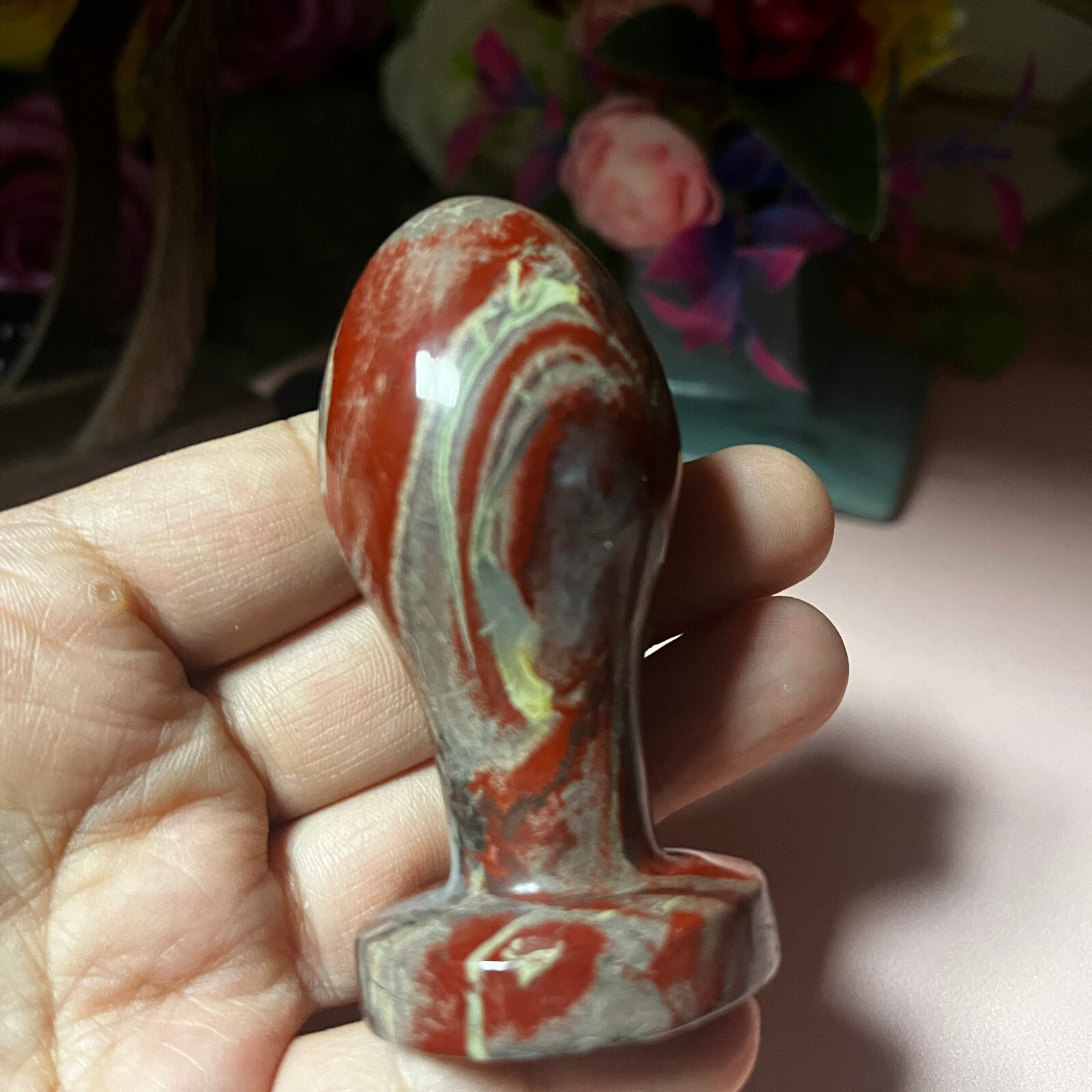 Natural red jasper Quartz Crystal Massage Stick Penis Wand Reiki Yoni Gift decor