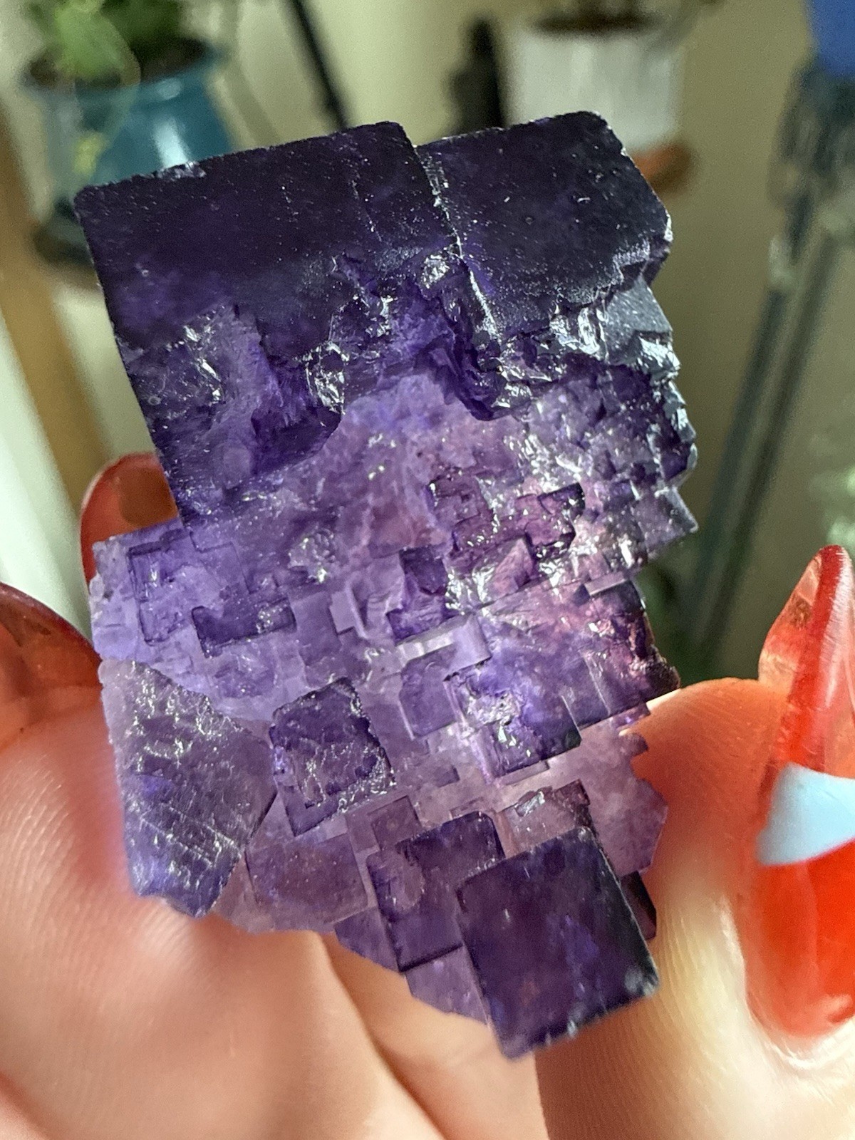 Purple Cubic Fluorite Specimen – Natural Formation – Approx. 1.25 Inches