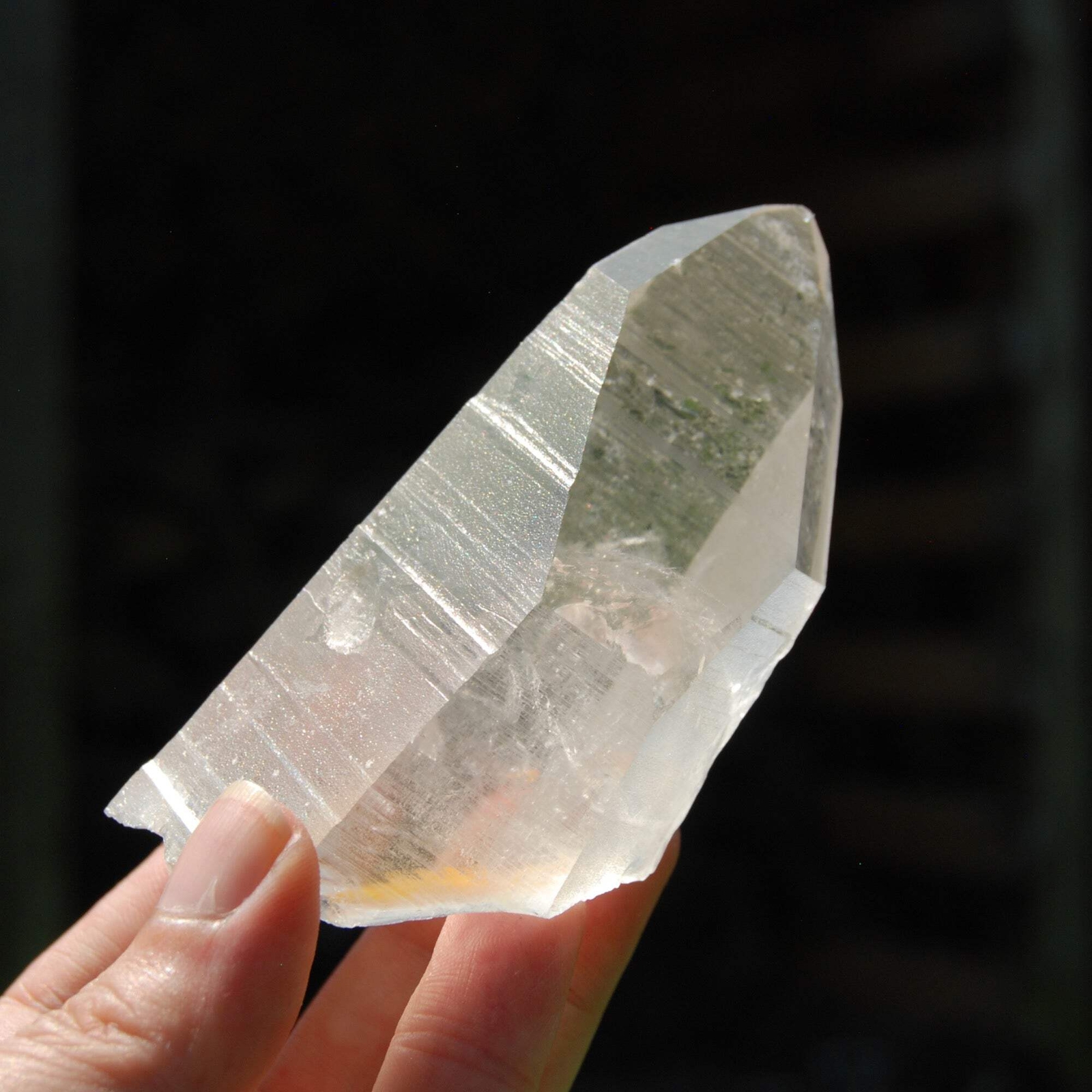 3.8in RARE Cosmic Lightning Strike Golden Healer Lemurian Seed Crystal Starbrary