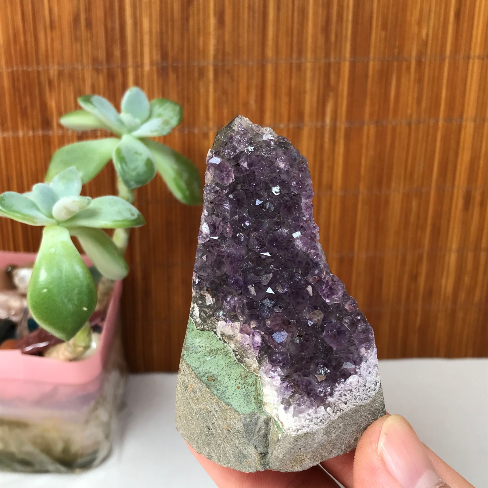 59mm NATURAL amethyst point purple Crystal Cluster Mineral Specimen 87g A1861