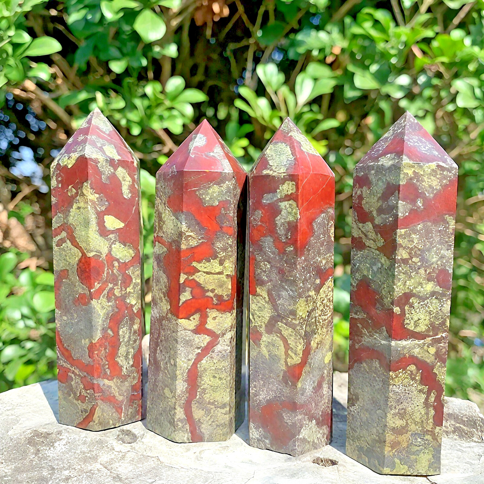 3.15″-3.54″ Natural Dragon Bloodstone Crystal Tower – Healing Crystal Obelisk