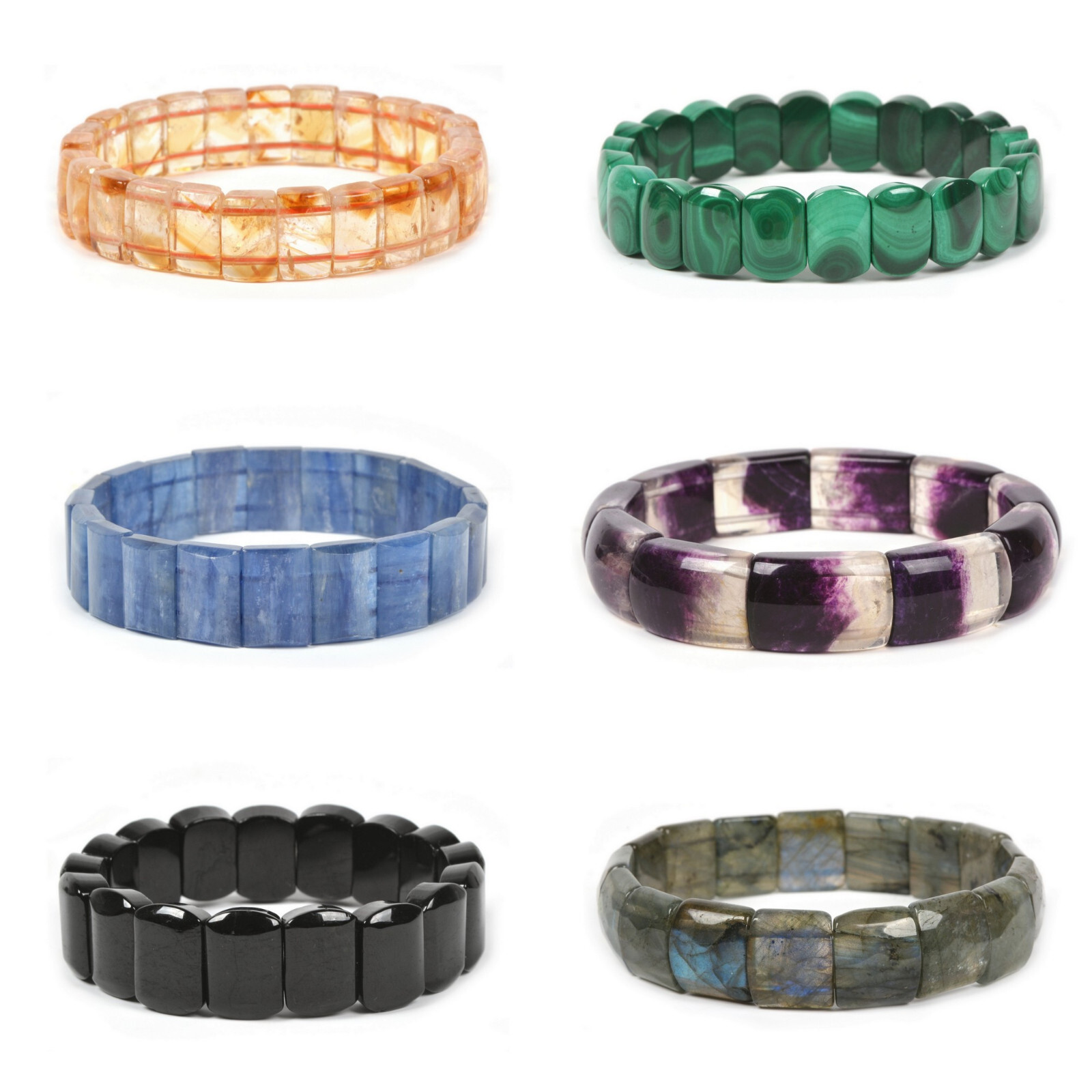 10-25mm Fashion gemstone various shape beads stretchable bracelet 6″-7.5″