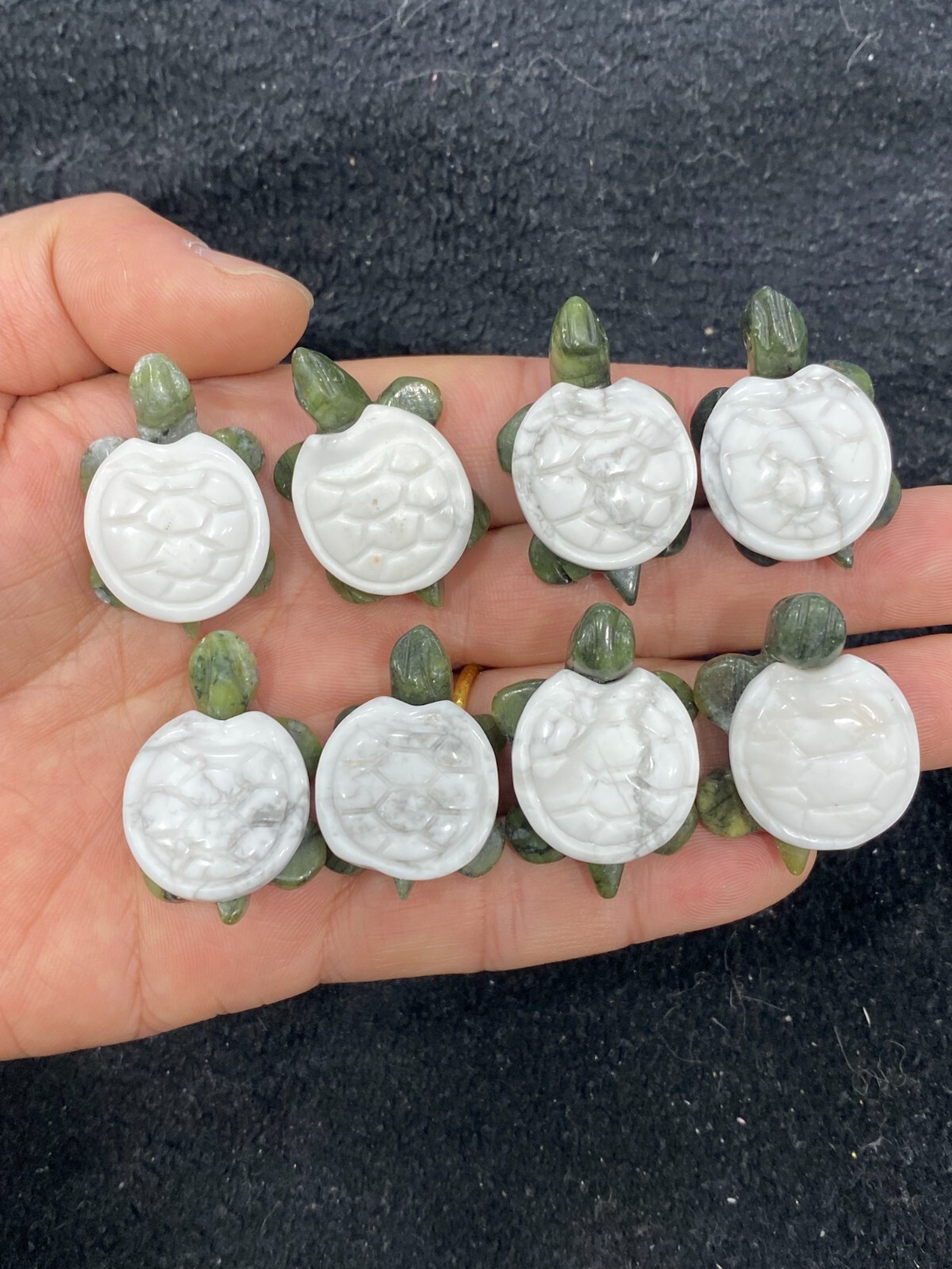 5pc Natural Howlite quartz Carved Crystal Sea turtle Skull Reiki healing gift