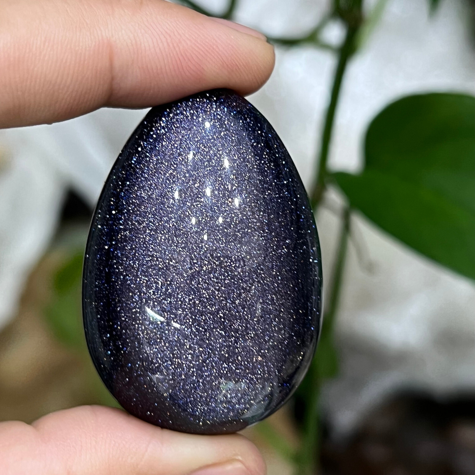 2” Blue Chapter tenth Quartz Hand Carved Egg skull Crystal Reiki healing 1pc