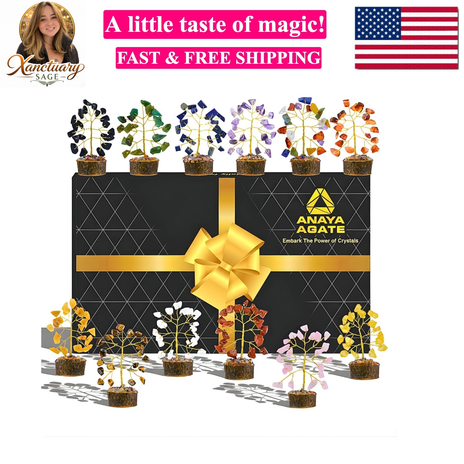 Crystal Tree Set of 12 Unique Birthday Gifts for Women,Sister,Mom,Home Office…