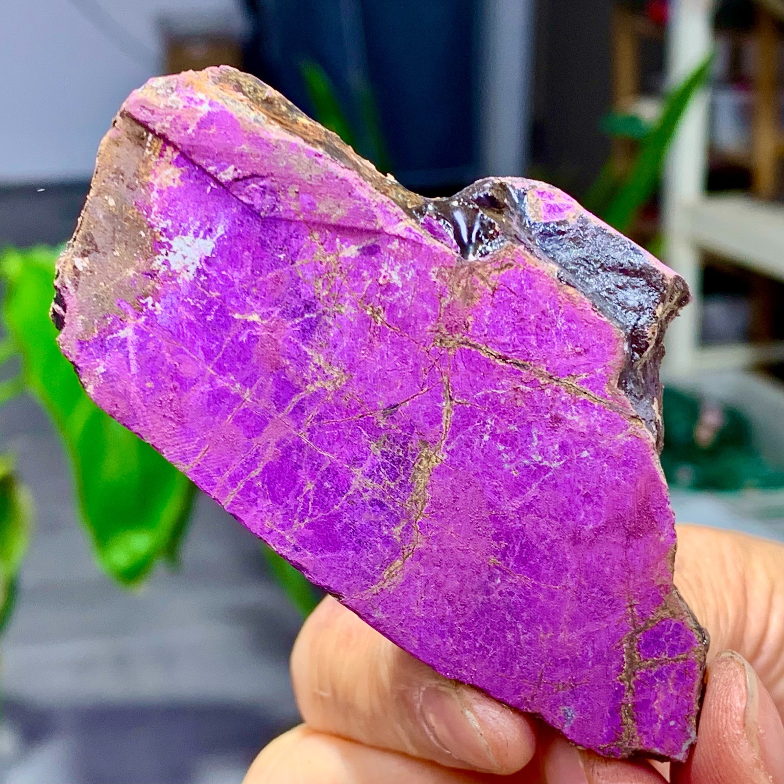 90G Rare Namibia Natural Metallic Dark Purple Purpurite Piece Rough Specime
