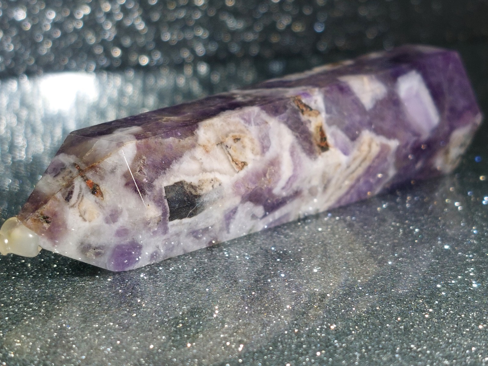 X1 Amethyst Crystal Tower Point Obelisk Healing Energy 81.7g 9.9cm
