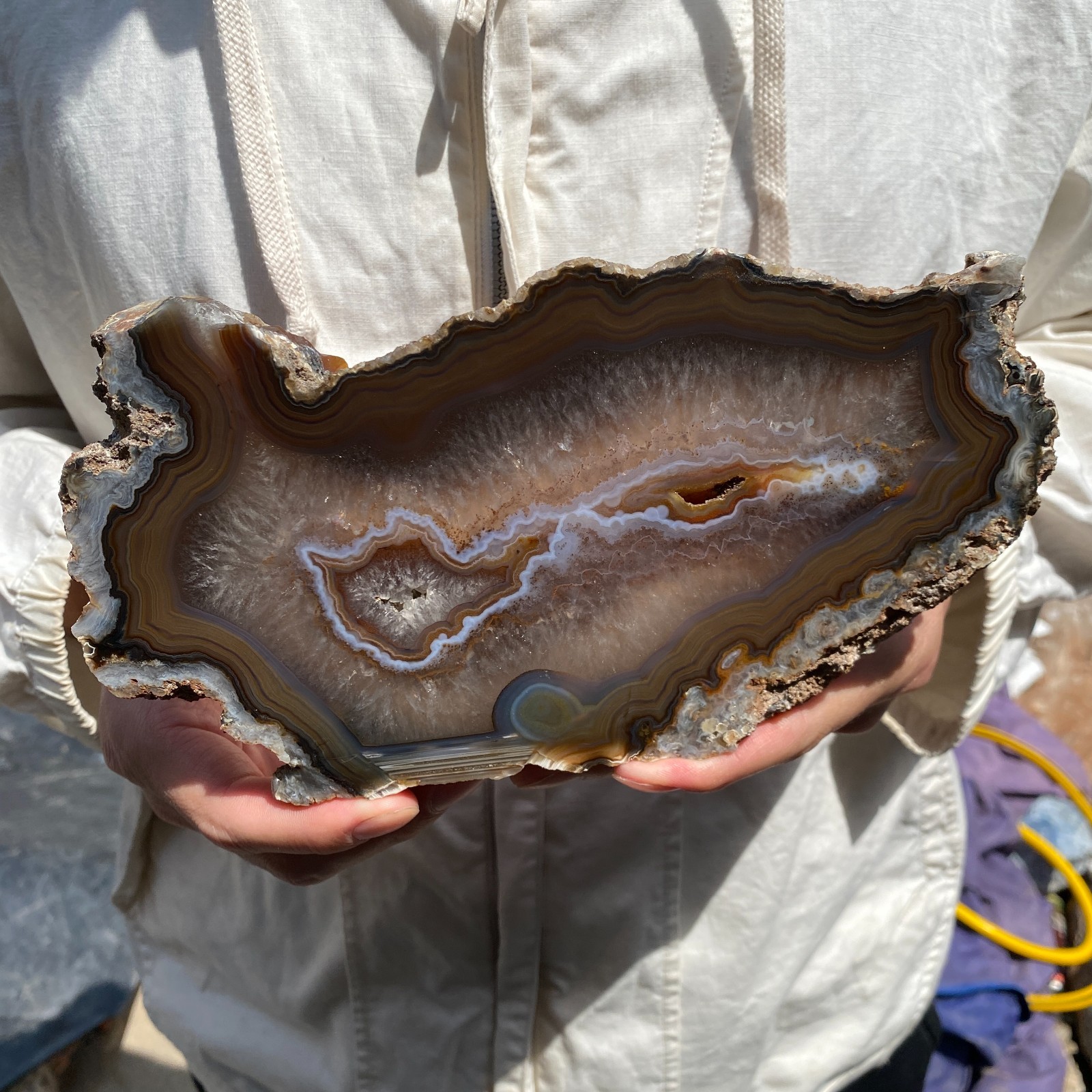 1440G Natural agate Agate Geode Slab/Slice quartz crystal mineral specimen Reiki